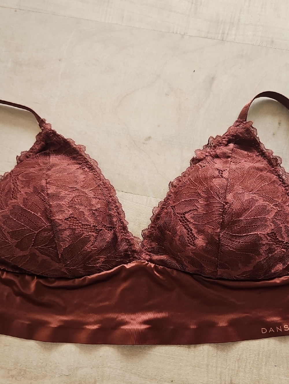 Danskin Lace Bralette in Rusty Wine